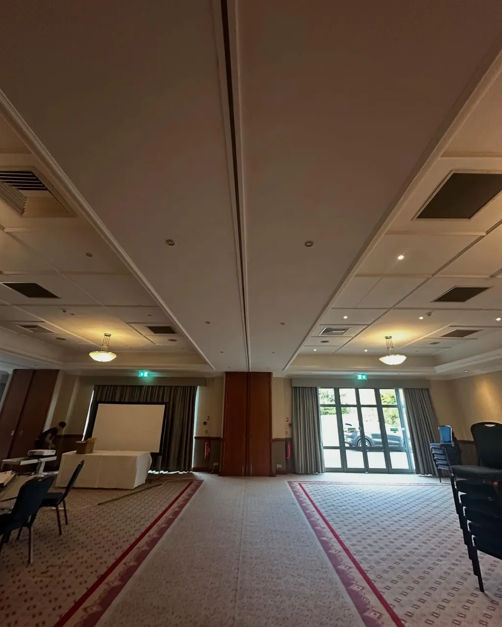 Meeting room with redecorated ceiling details