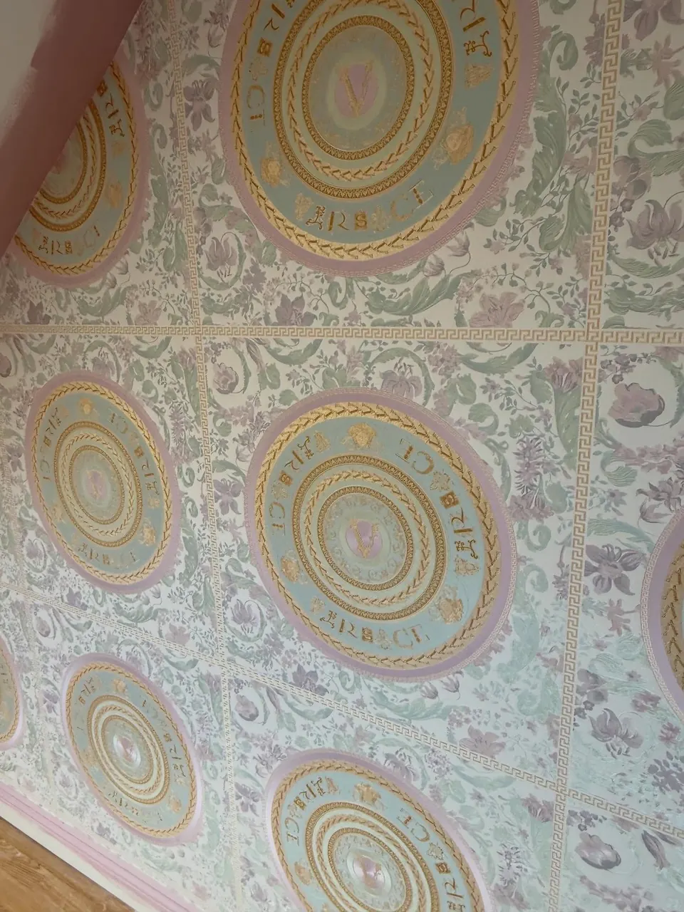 Luxury designer wallpaper with ornate medallion pattern