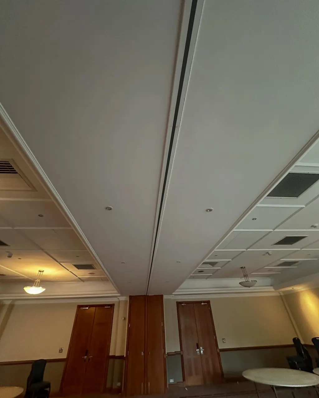Commercial ceiling, doors and decorative trim painted